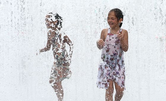 '더위를 피해서'