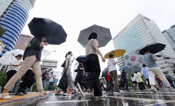 비 내리는 출근길