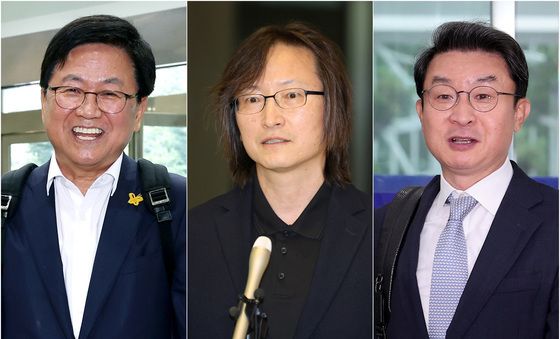 사무실 첫 출근하는 최교진·주병기·이억원