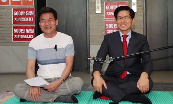 김문수 국민의힘 대표 후보 만나는 전한길