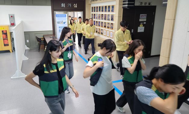 금산교육지원청, 을지연습과 연계한 민방위 대피훈련 실시