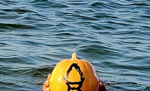 바다에서 펼친 포항 암각화 공원 퍼포먼스