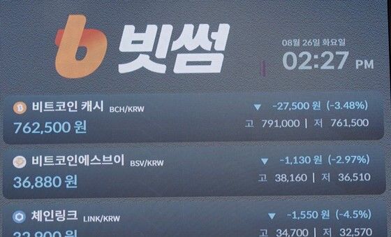 비트코인·알트코인 '하락'