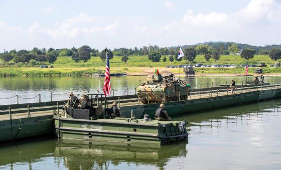 육군 제7공병여단 '한미연합 제병협동 도하훈련'