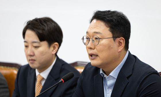 모두 발언하는 천하람 개혁신당 원내대표