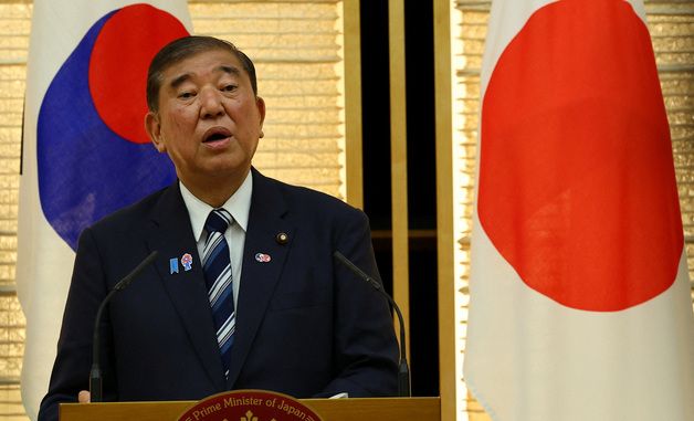 [포토] 한일 정상 공동기자회견에서 발언하는 이시바 日 총리