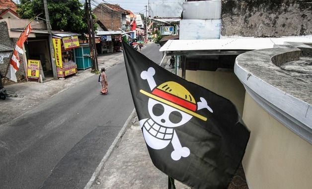 [포토] 인도네시아에서 펄럭이고 있는 해적 깃발