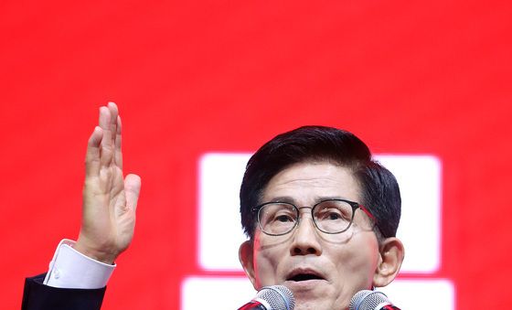 정견발표하는 김문수 국민의힘 당대표 후보