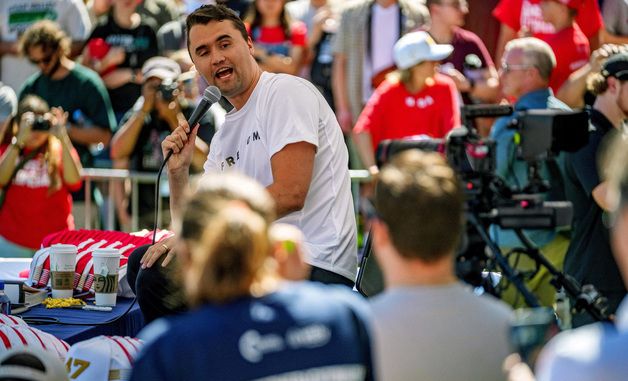 [포토] 사망 전 연설하는 찰리 커크