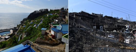 불에 탄 주택 철거 된 자리에는 풀만 가득