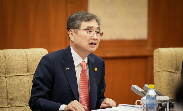한중 외교장관회담서 발언하는 조현 외교부 장관