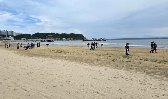 쓰레기 사라진 영일대해수욕장 백사장