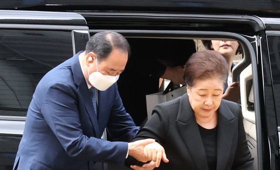 영장심사 출석하는 한학자 통일교 총재