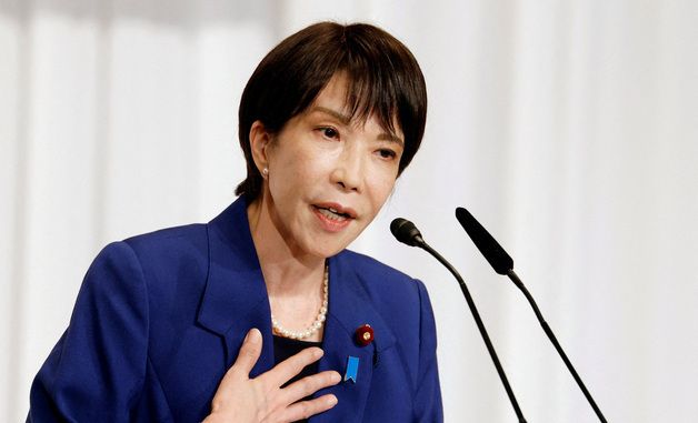 [포토] 日 자민당 총재후보 연설회 참석한 다카이치 사나에