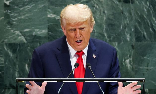 [포토] 유엔총회 연설하는 트럼프