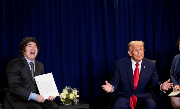 [포토]트럼프-밀레이, 유엔 총회 계기 정상회담