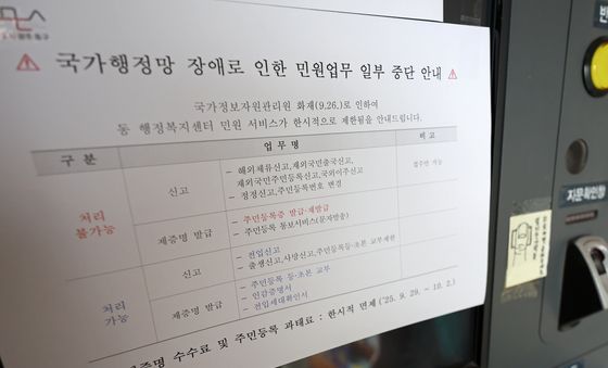 주민등록증 발급·재발급 처리 불가능