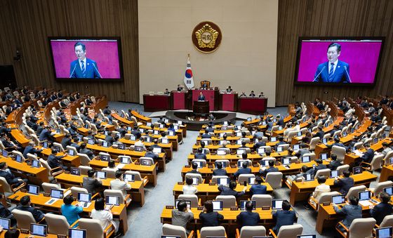 이재명정부 첫 정기국회 교섭단체 대표 연설하는 정청래 민주당 대표