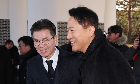 환하게 웃는 오세훈 서울시장·정원오 성동구청장