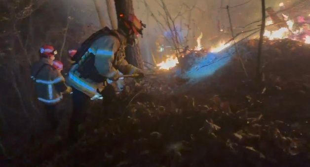 의성 산불 현장, 잔불 정리