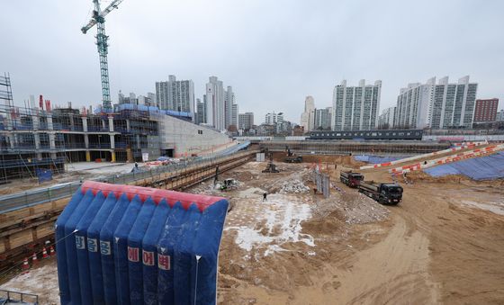 한창 공사 중인 노원구 광운대역 물류부지