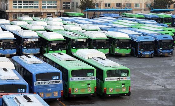 총파업으로 멈춰선 서울 시내버스