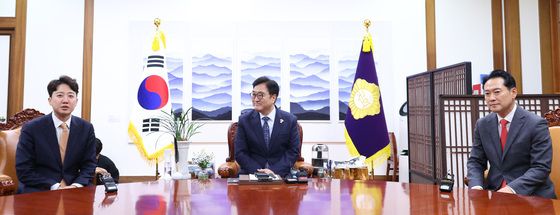 우원식 의장, 장동혁·이준석 접견