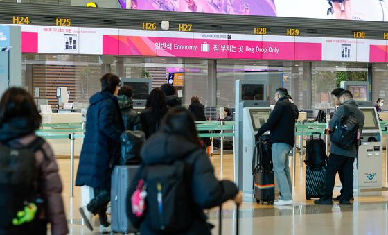 2터미널에서 아시아나항공 체크인