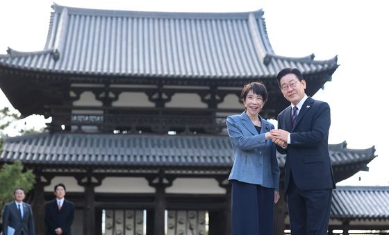 한일 정상, 나라현 문화유적지 호류지 방문