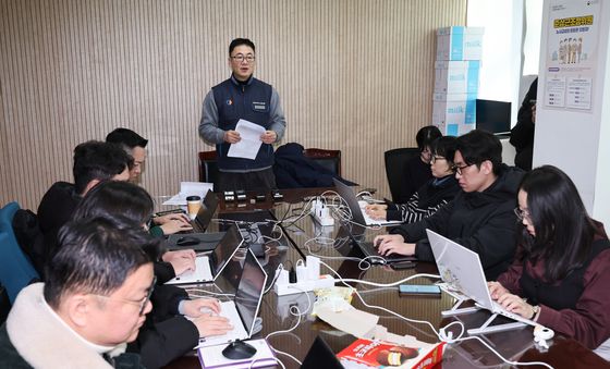 협상 전 기자회견하는 서울시버스노조