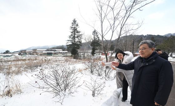 국립조선왕조실록박물관 디지털 외사고 건립부지 살펴보는 허민 국가유산청장