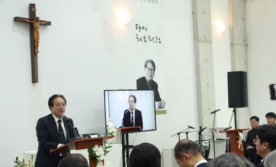 이재명 대통령 추모사 대독하는 문진영 사회수석