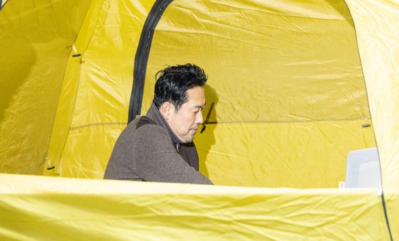 텐트 자리한 장동혁 대표