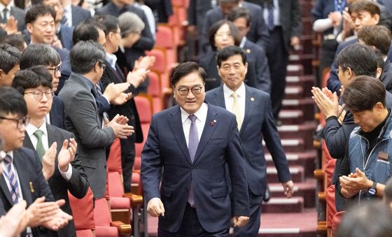 국회 시무식 참석하는 우원식 의장