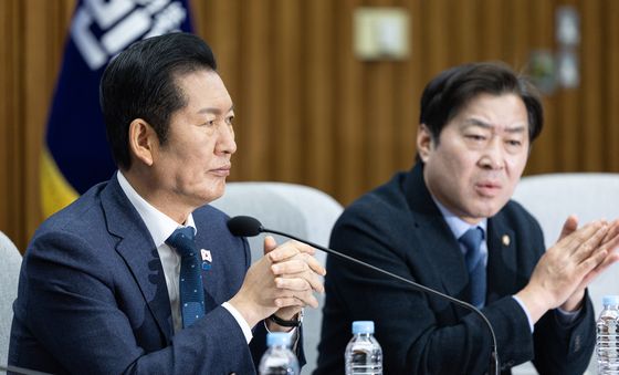 지방선거 연석회의 참석한 정청래 대표