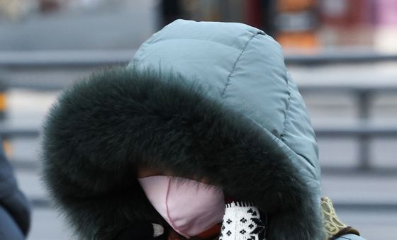 북극한파에 중무장한 시민