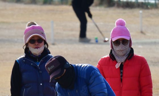 한파에도 '파크 골프'