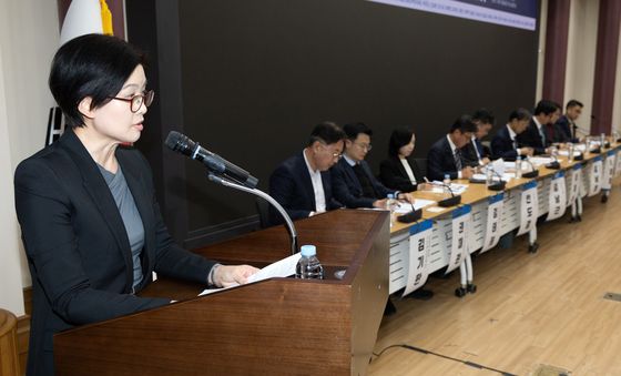 MBK 회생계획안 관련 긴급 좌담회 발언하는 조주연 홈플러스 대표