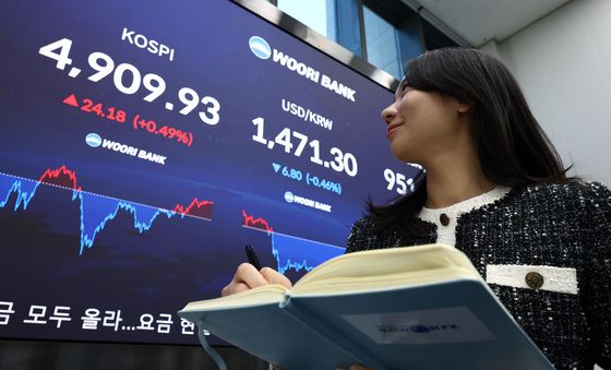 코스피 4909.93 마감, 종가 기준 최고치