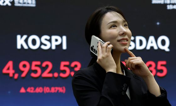 4950선 역대 최고 종가 기록한 코스피