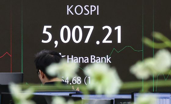 코스피, 장중 5000p 넘어