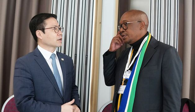 남아공 통상장관과 면담하는 여한구 통상교섭본부장