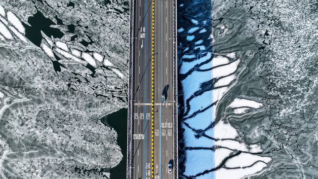 한파가 만들어 낸 수채화