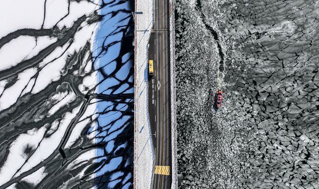 한파가 만들어 낸 수채화