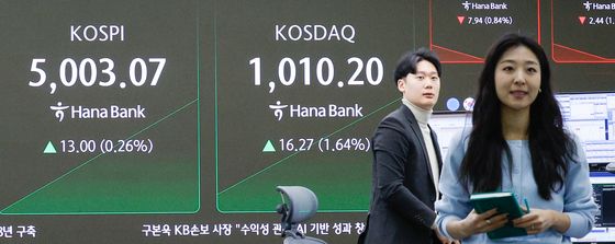 코스피 5000 돌파, 코스닥은 '천스닥'
