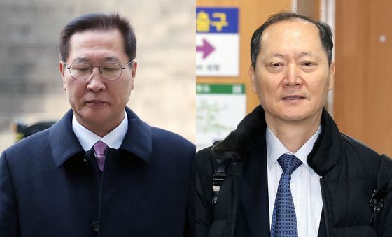 첫 공판 출석하는 박성재 전 장관과 이완규 전 법제처장