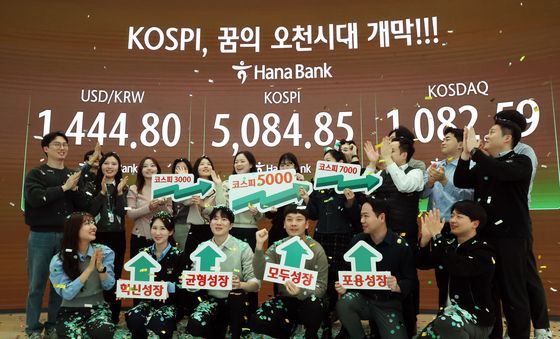 '5천피 시대' 코스피 종가, 첫 5천 돌파