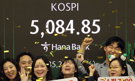 '5천피 시대' 코스피 종가, 첫 5천 돌파