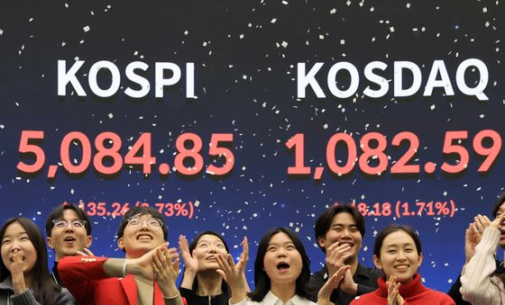 코스피 사상 첫 5000돌파 마감