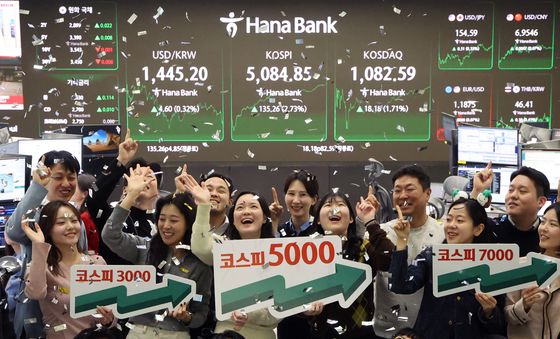 종가 기준 5천선 넘긴 코스피